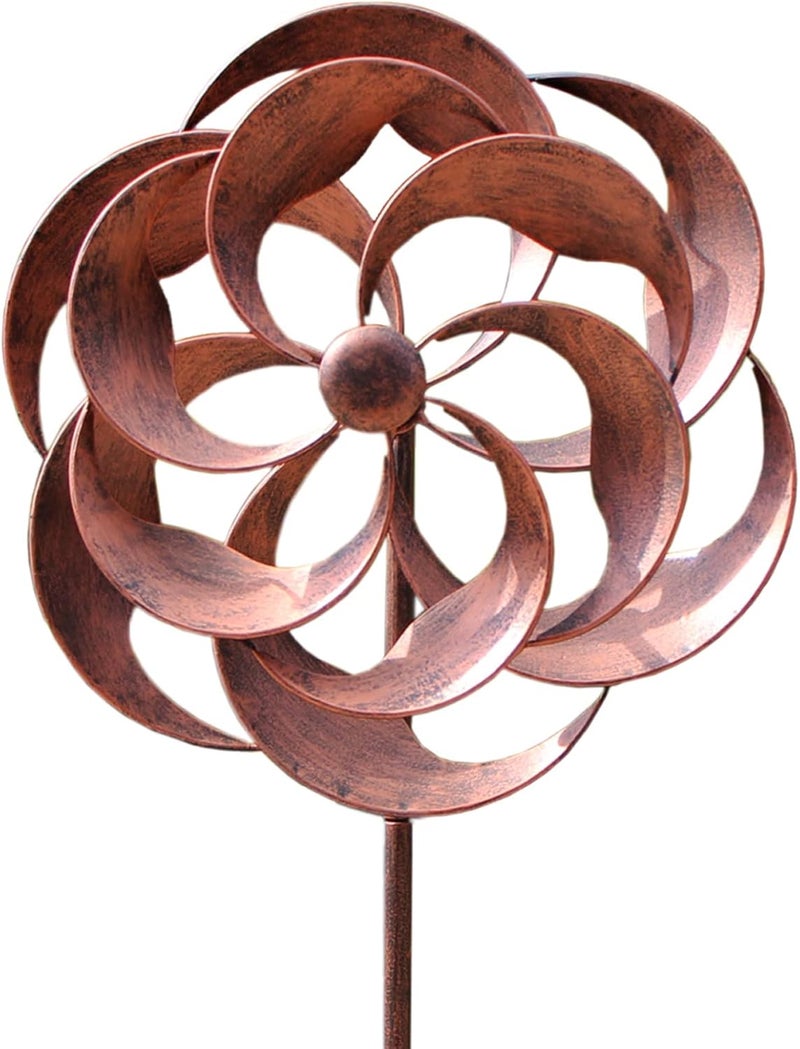 LERFUGI 360 Degrees Metal Swivel Classical Wind Spinner Willow Leaves for Patio Lawn Outdoor Yard Lawn Garden - Image 1